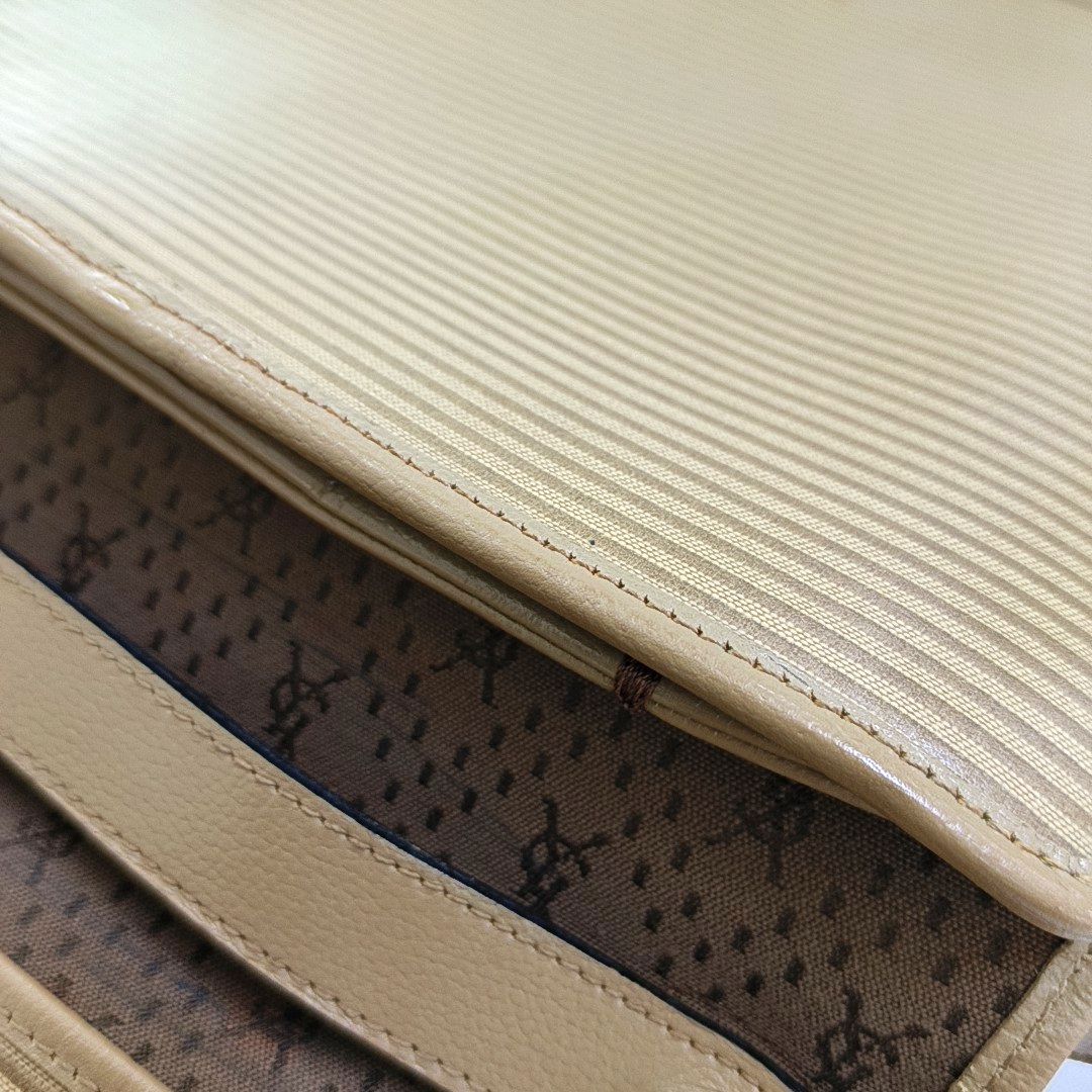 YSL Khaki Cowhide Crossbody Single Shoulder Bag Removable shoulder strap-(SKU)-955059739