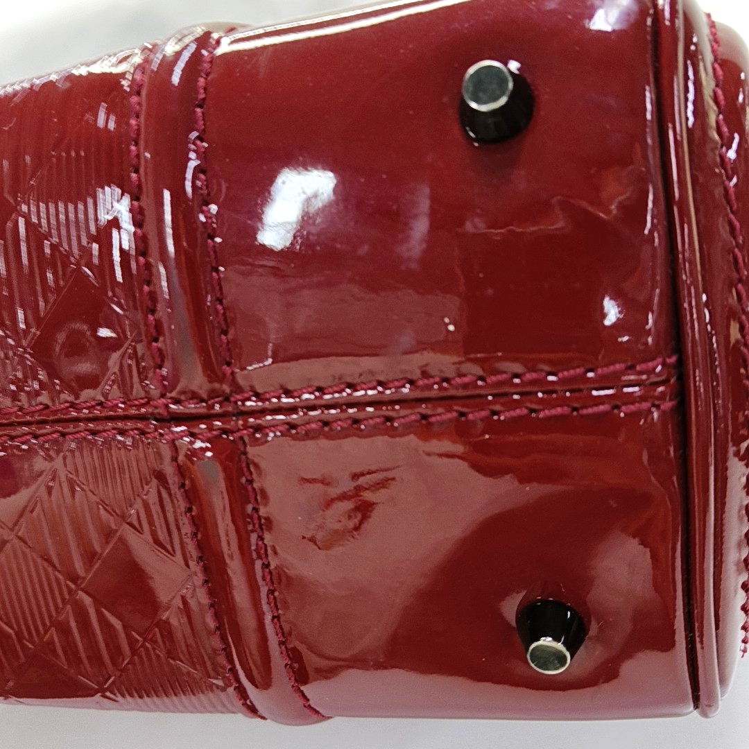 BURBERRY Gladstone Red patent leather textured crossbody bag, handbag Black hardware Removable shoulder strap-(SKU)-958747174
