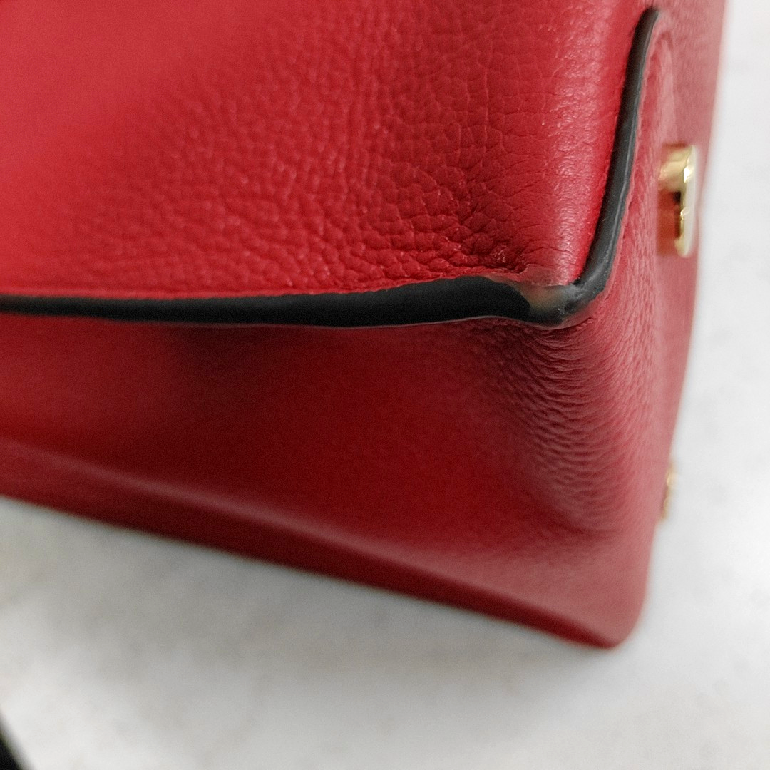 MICHAEL KORS Mercer Large size Red Leather Shoulder Bag Crossbody Tote Bag Golden hardware Removable shoulder strap-(SKU)-951587564