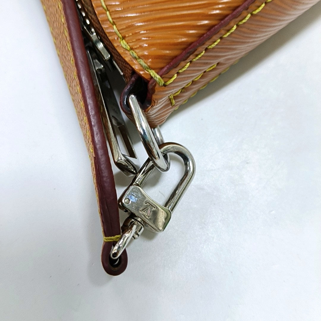 LOUIS VUITTON MARELLE Orange EPI Leather Monogram Water Wave Crossbody Bag Tote Detachable Strap-(SKU)-969600239