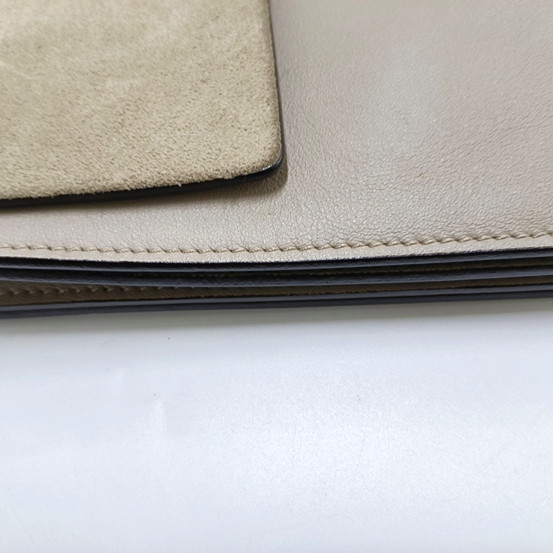 Chloé Faye Medium size Grey Cowhide Crossbody Bag Golden Silver Hardware Removable shoulder strap-(SKU)-960170857