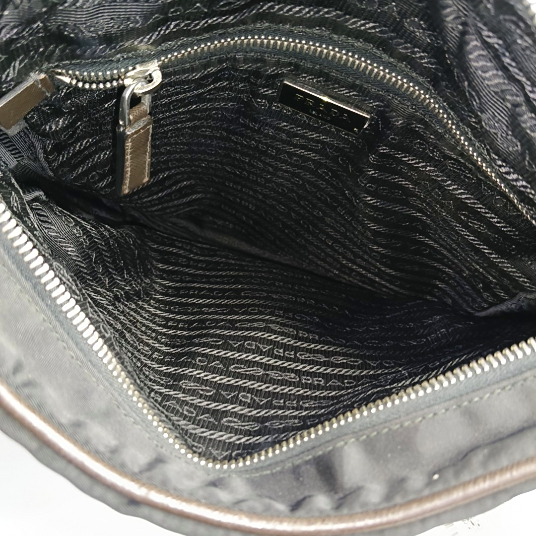 PRADA Black fabric crossbody bag shoulder bag Silver Hardware-(SKU)-953382734