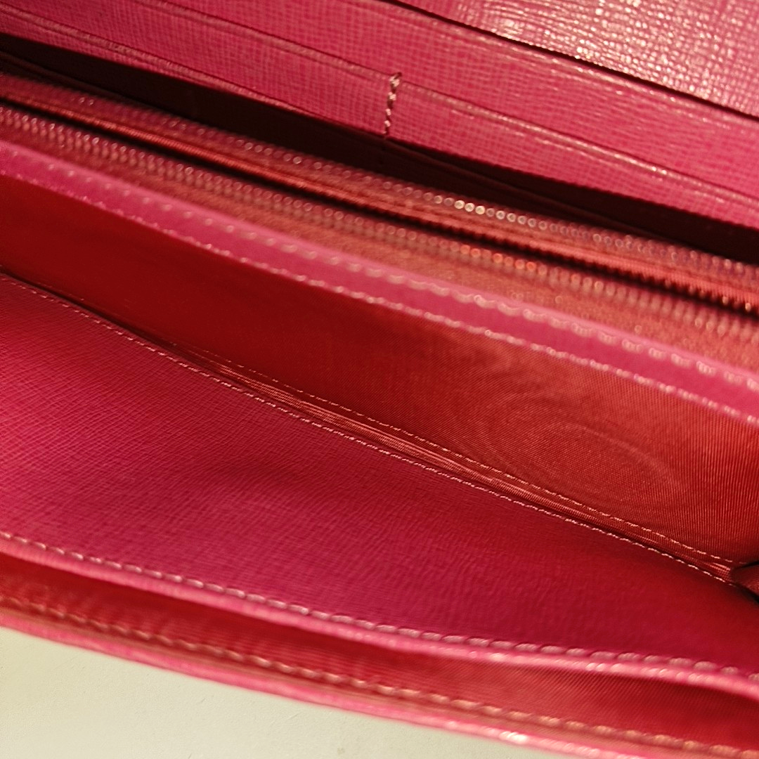 FURLA Pink Leather Embossed Sling Bag Single Shoulder Bag Golden hardware Removable shoulder strap-(SKU)-939936046