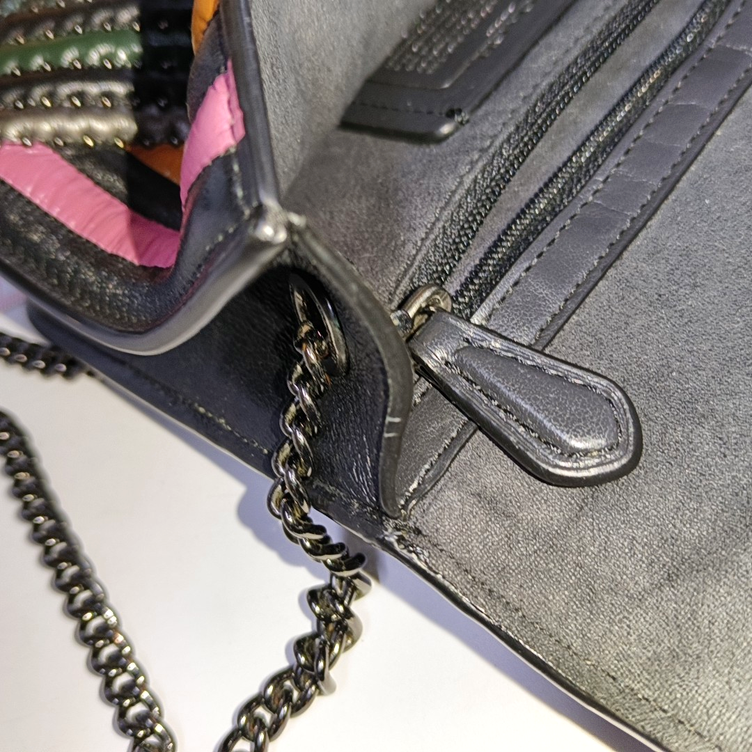 COACH PARKER 18 Color Blocked Leather Quilted Crossbody Shoulder Bag Black hardware-(SKU)-935973346