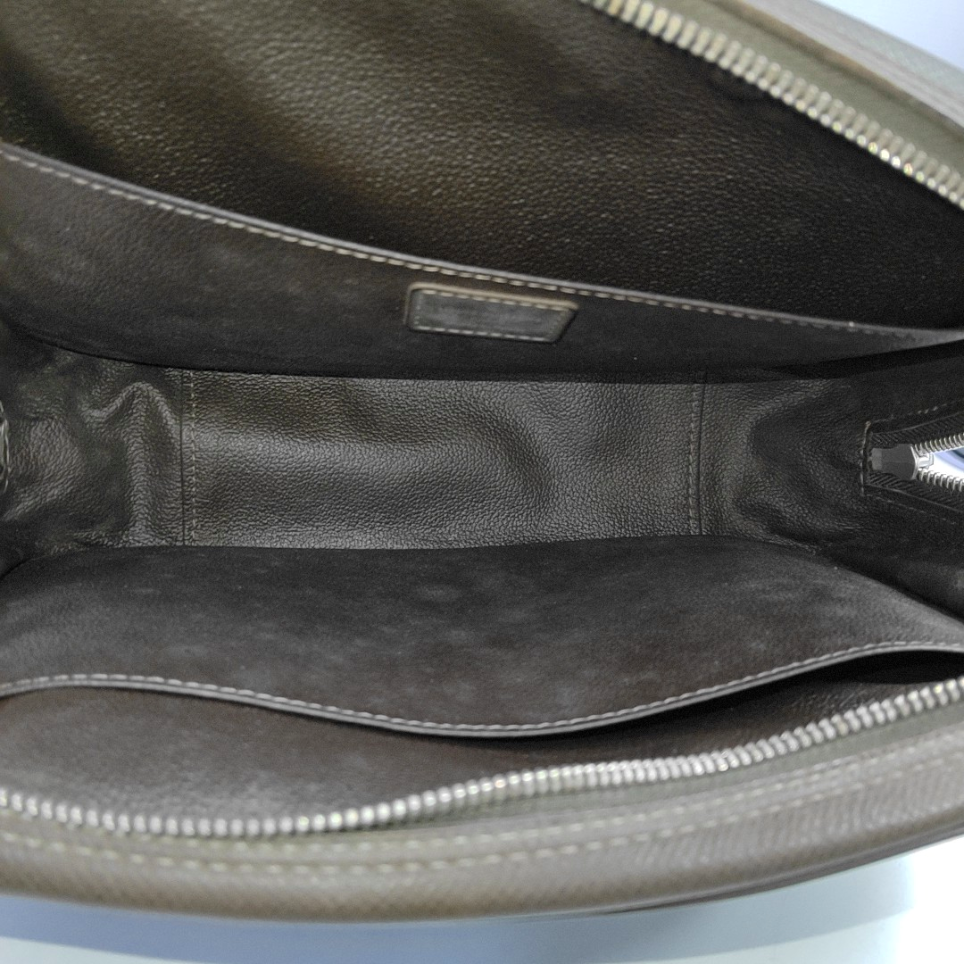LOUIS VUITTON Large size Brown Leather Handbag Silver Hardware-(SKU)-958155745