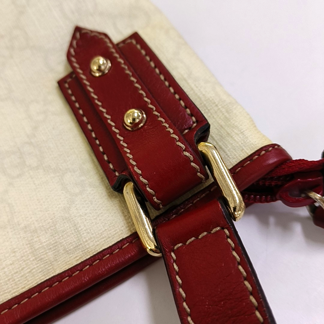 GUCCI Beige Canvas Crossbody Bag Shoulder Bag Tote Golden hardware-(SKU)-954279635