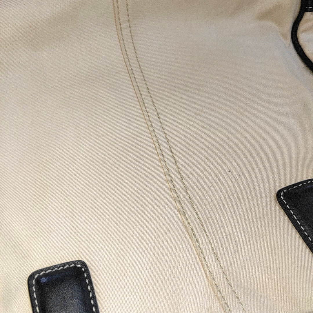 COACH CANDACE CARRYALL Beige Fabric Tote Handbag Silver Hardware-(SKU)-929326286