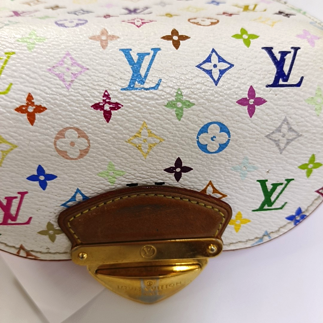 LOUIS VUITTON KOALA White Tricolor Coated Canvas Monogrammed Wallet Golden hardware-(SKU)-960507858