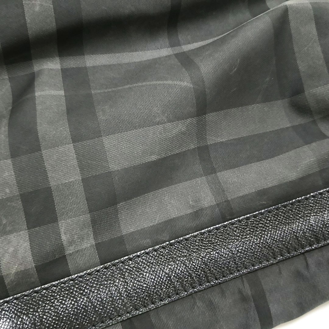 BURBERRY Grey Nylon Single Shoulder Bag Crossbody Silver Hardware-(SKU)-954024559