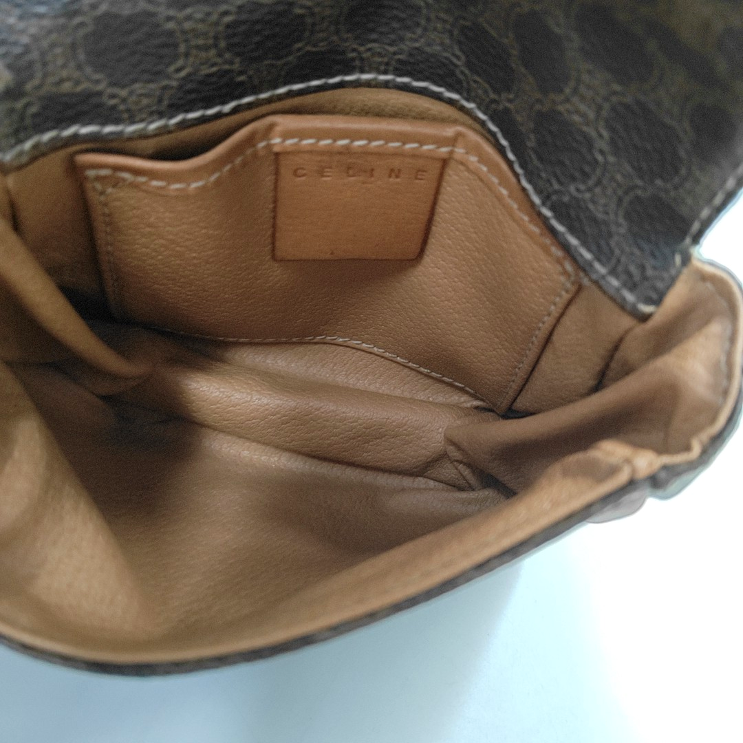 CELINE Black coated canvas Arc de Triomphe handbag腰包/胸包 Golden hardware-(SKU)-942847471