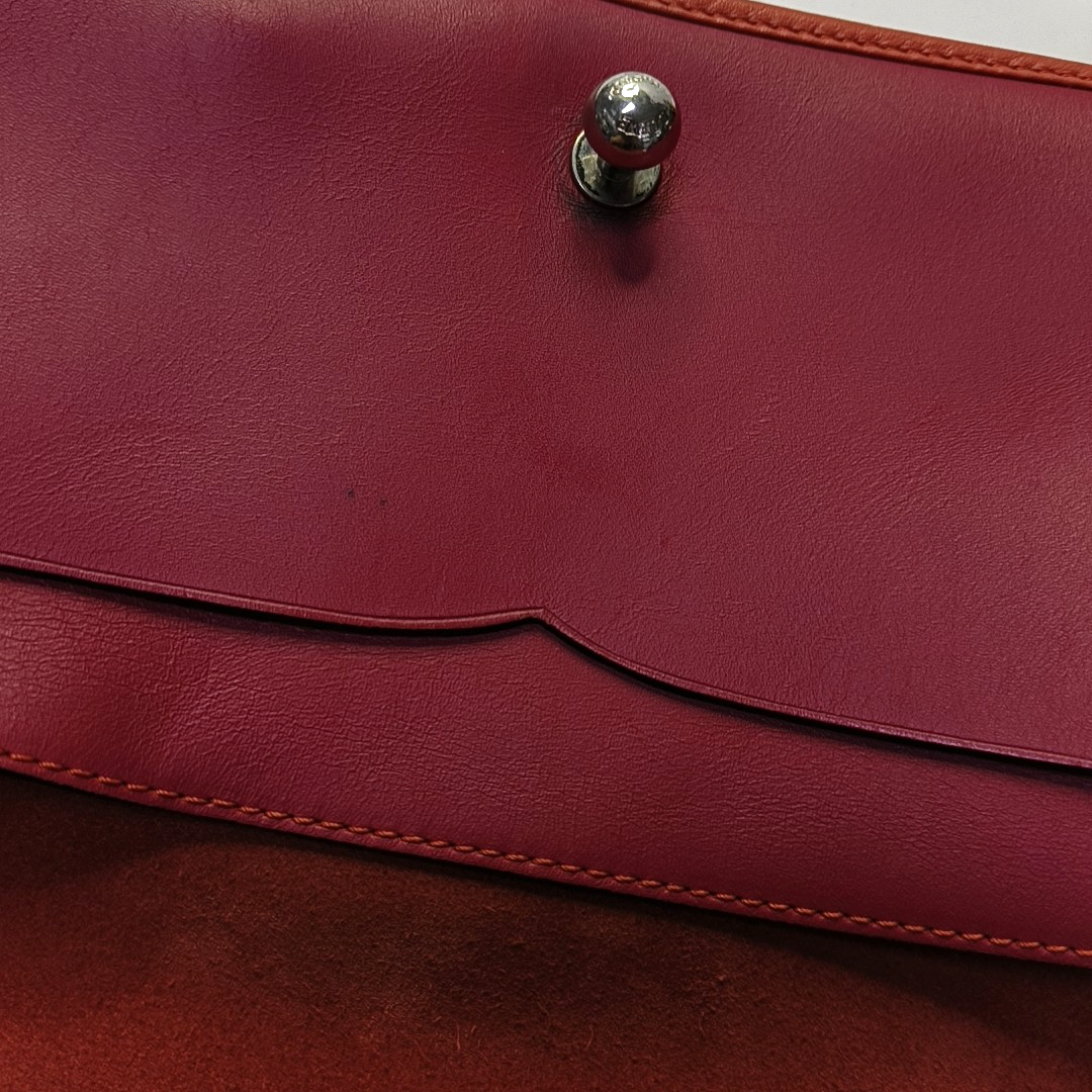 LOEWE Fuchsia Cowhide Single Shoulder Bag Crossbody Silver Hardware Removable shoulder strap-(SKU)-945199210
