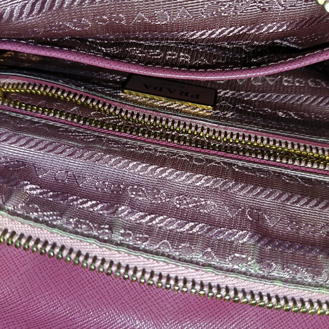 PRADA Pink Fabric Quilted Tassel Crossbody Bag Golden hardware-(SKU)-932708784