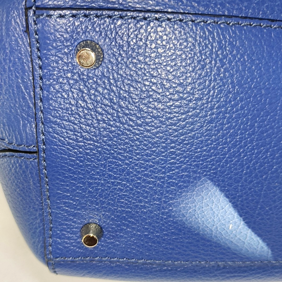 FURLA Blue cowhide single shoulder bag Golden hardware Removable shoulder strap-(SKU)-14420389