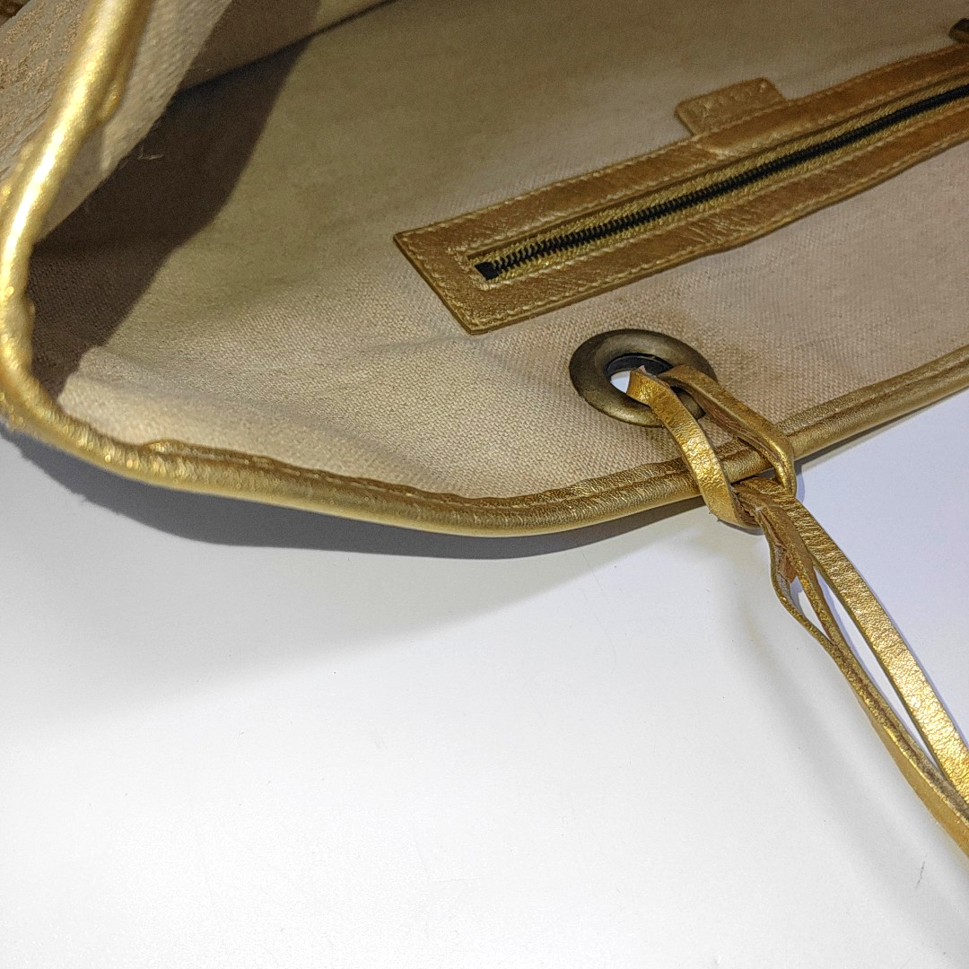 CELINE Tote bag Gray Leather Printed Handbag Golden hardware-(SKU)-955873105