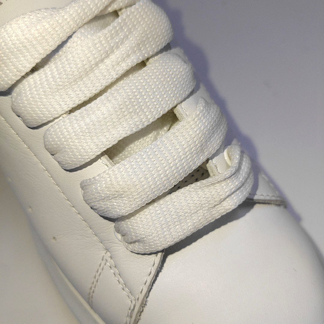 Alexander McQUEEN 33.5code White Leather Women's Kids Sports Casual Shoes-(SKU)-932901128