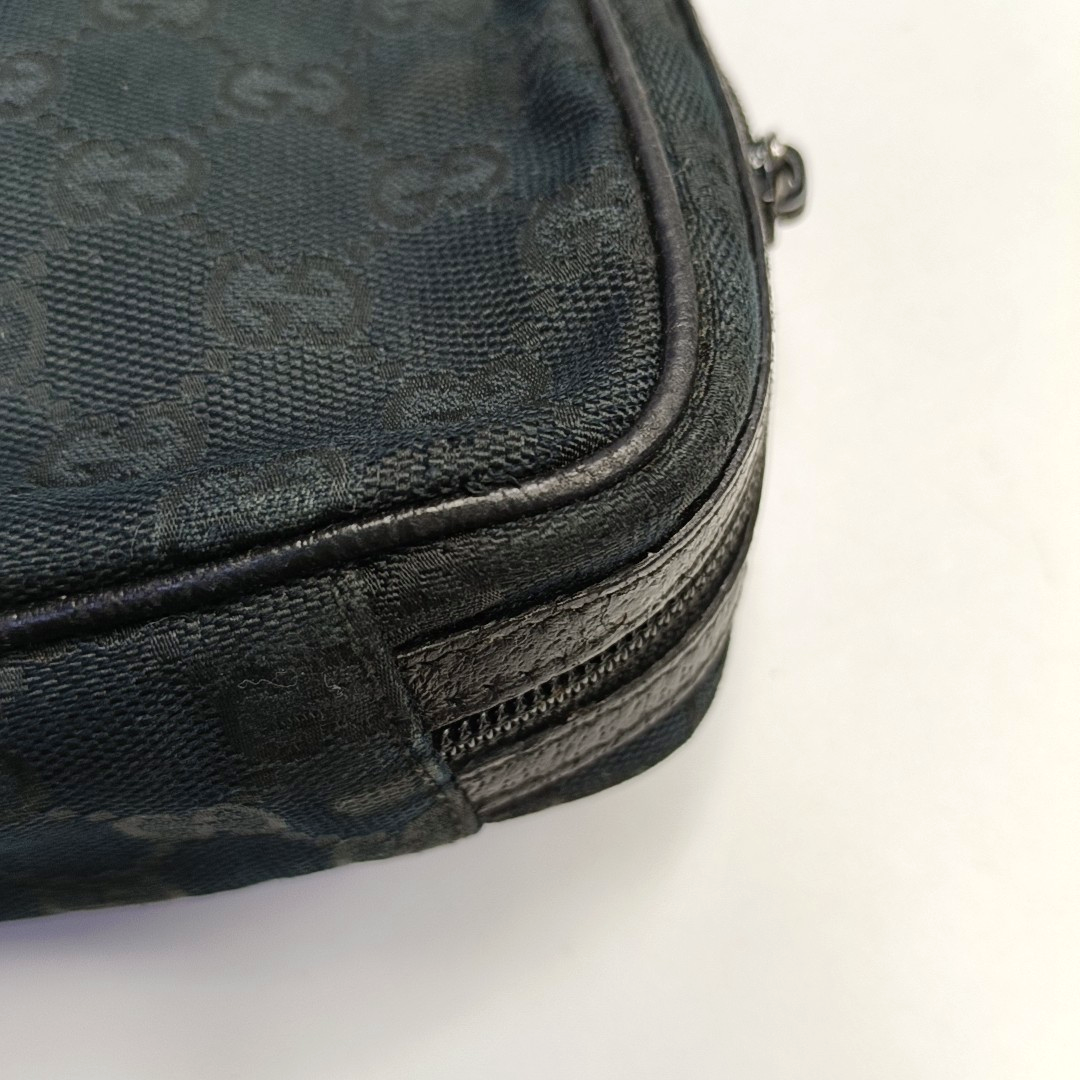 GUCCI Camera Bag Black canvas monogram handbag Black hardware-(SKU)-952266116