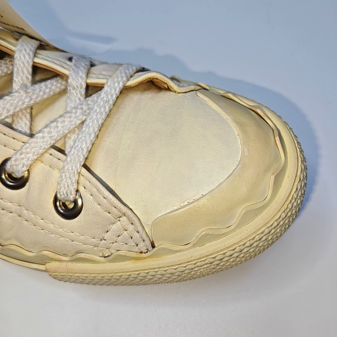 Chloé 38code Autumn and Spring Beige Leather Women's High Top Casual Sneakers-(SKU)-944082638