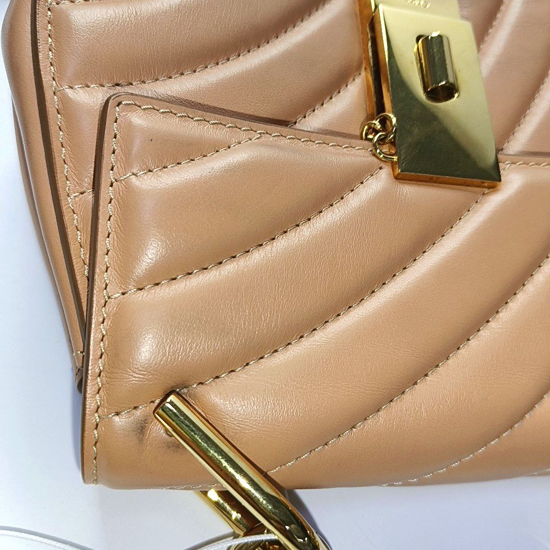 Chloé Drew Small size Brown Leather Quilted Single Shoulder Crossbody Handbag Silver Hardware Removable shoulder strap-(SKU)-953009376