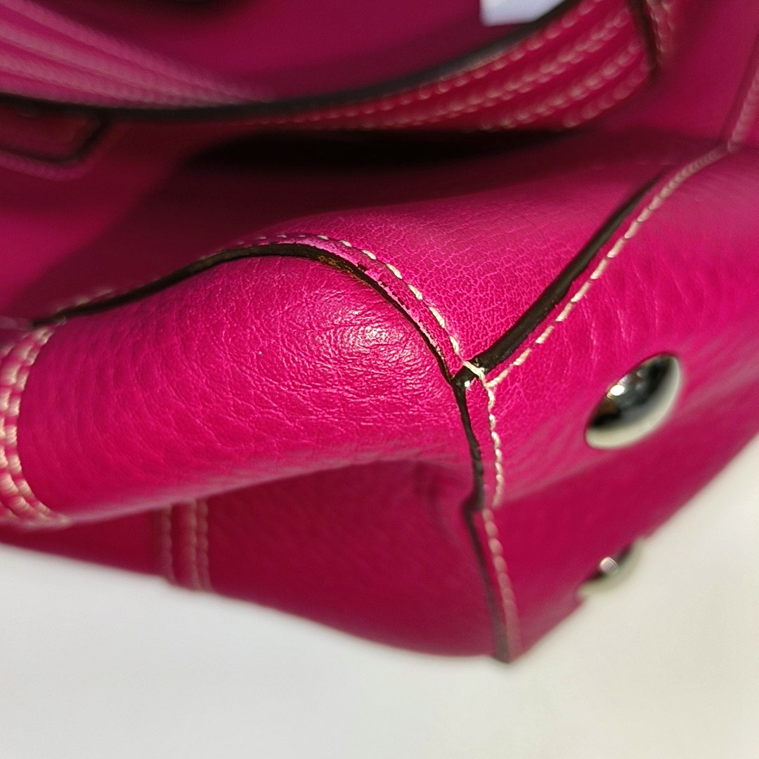 COACH Tote bag Hot Pink Leather Shoulder and Handbag Silver Hardware-(SKU)-933278329