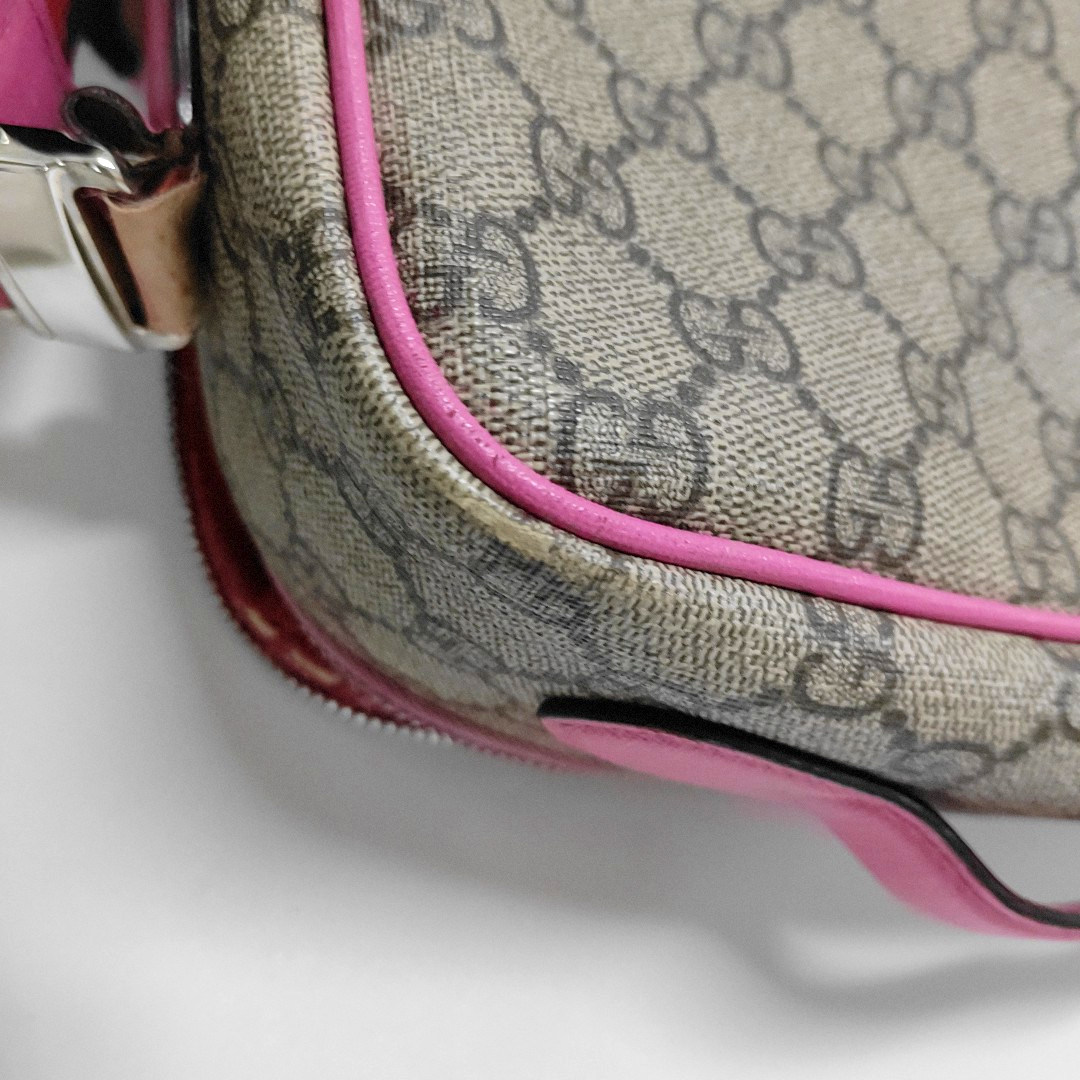 GUCCI Multicolor Coated Canvas Monogrammed Printed Single Shoulder Bag Crossbody Bag Silver Hardware-(SKU)-956794063