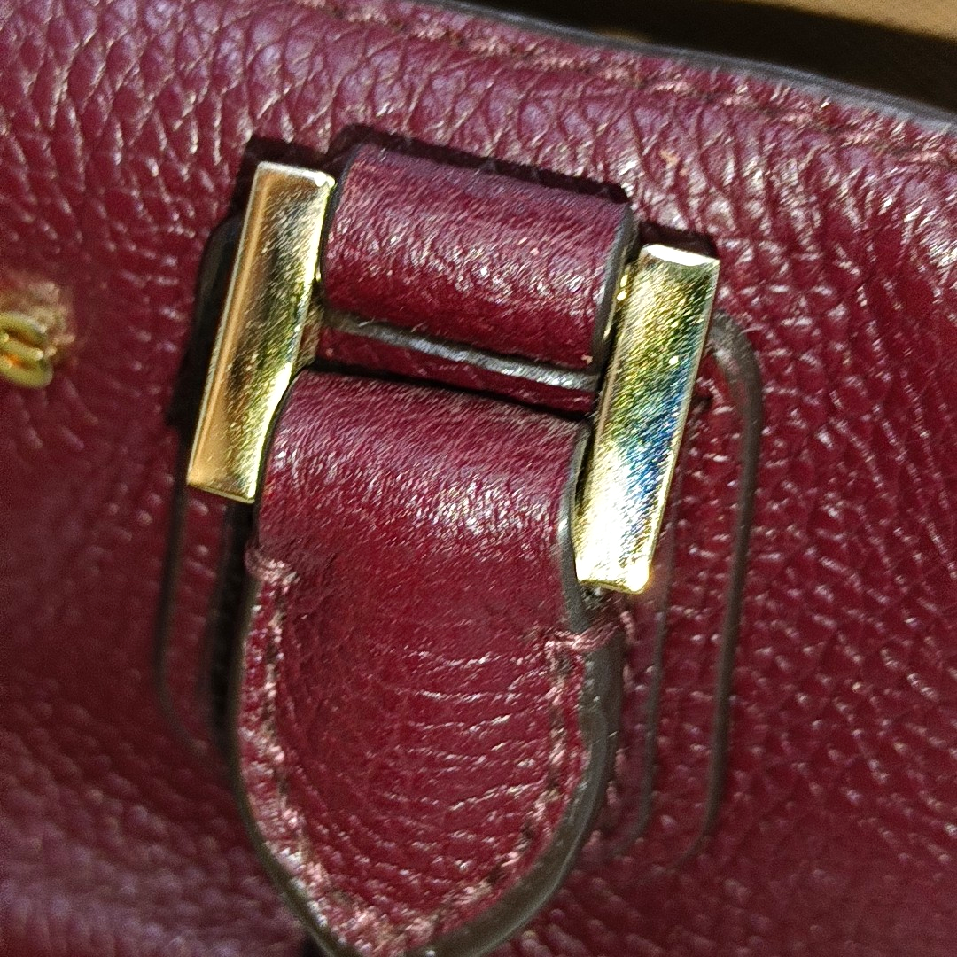 MICHAEL KORS Mercer Burgundy Cowhide Studs Handbag Single Shoulder Bag Crossbody Bag Golden hardware-(SKU)-14232692