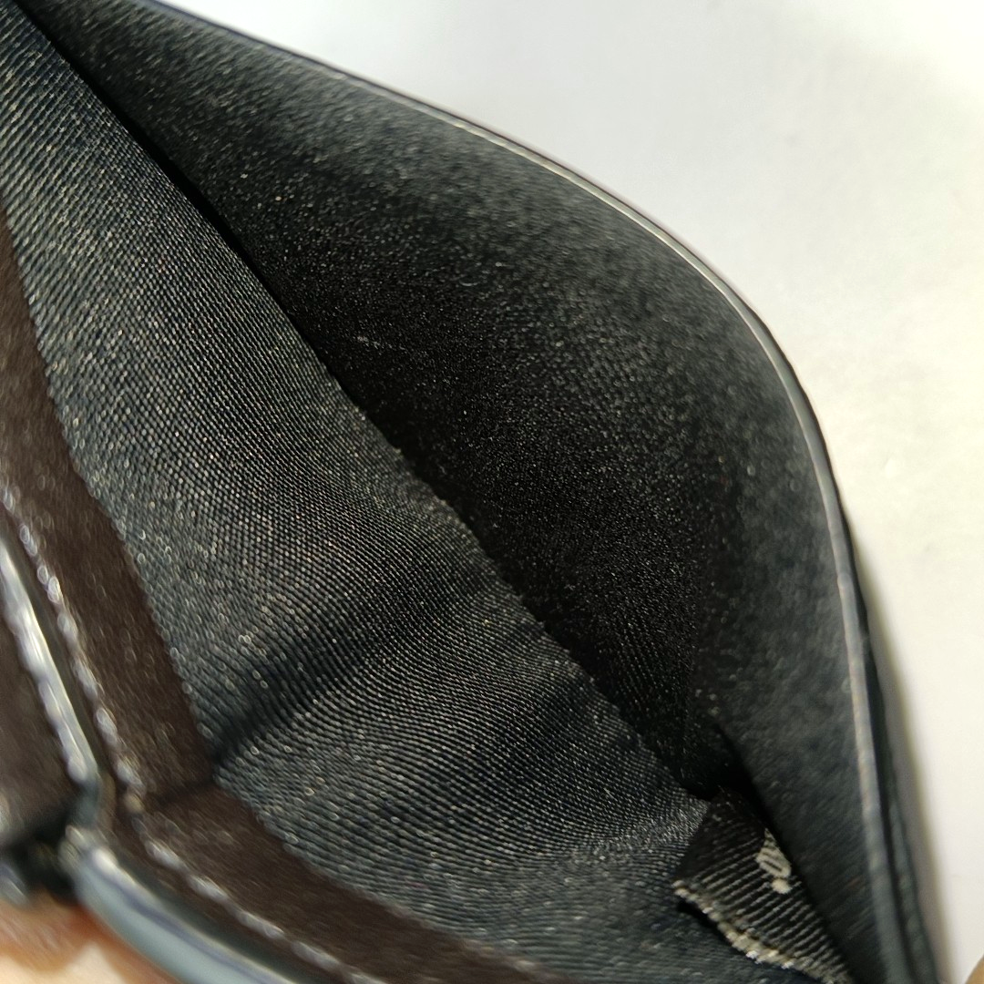 COACH Dark Brown Coated Canvas Monogrammed Card Case Black hardware-(SKU)-939413250