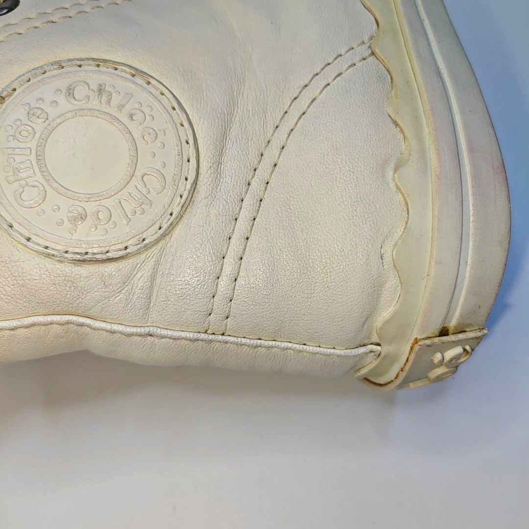 Chloé 38code Autumn and Spring Beige Leather Women's High Top Casual Sneakers-(SKU)-944082638
