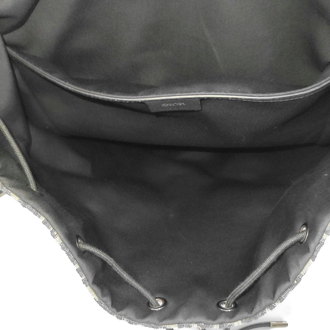 DIOR Explorer Black Canvas Monogram Quilted Backpack Golden Hardware-(SKU)-966460846