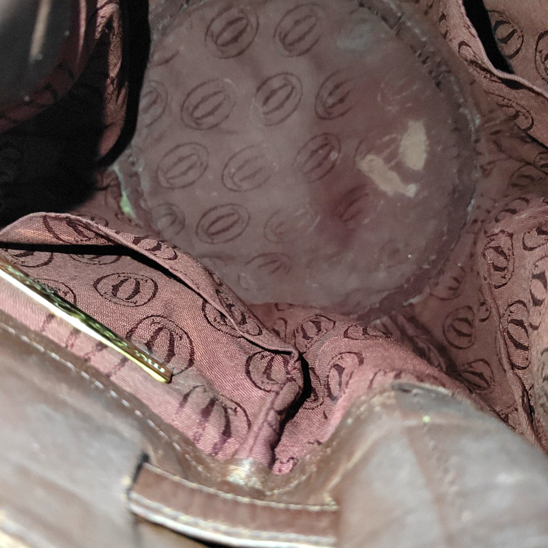 Cartier Bucket bag Burgundy Cowhide Single Shoulder Bag Crossbody Bag Golden hardware-(SKU)-935400465