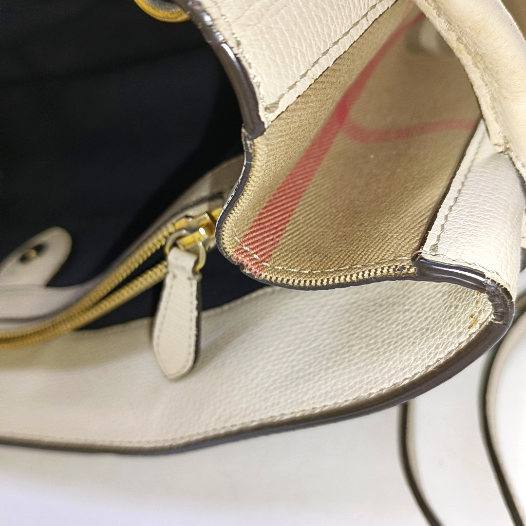 BURBERRY The Banner Large size Beige Cowhide Single Shoulder Bag Crossbody Bag Handbag Golden hardware Removable shoulder strap-(SKU)-951413572