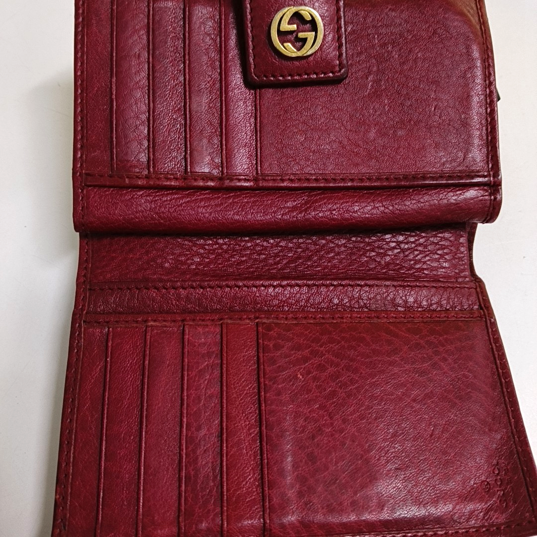 GUCCI Khaki Fabric Old Flower Money Wallet Golden hardware-(SKU)-947866135