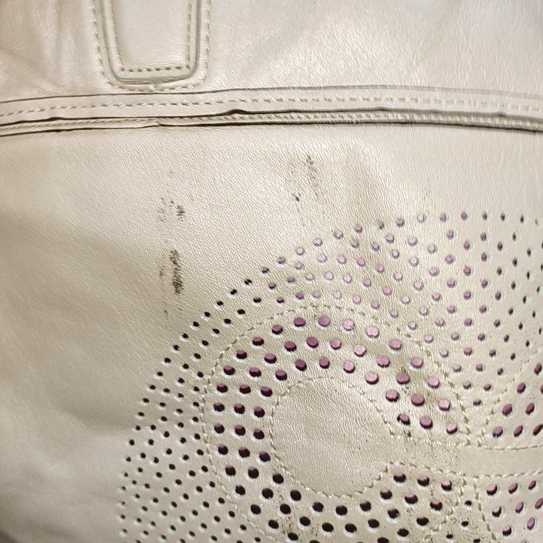 COACH Tote bag Beige Leather Single Shoulder Bag Handbag Silver Hardware-(SKU)-14076093