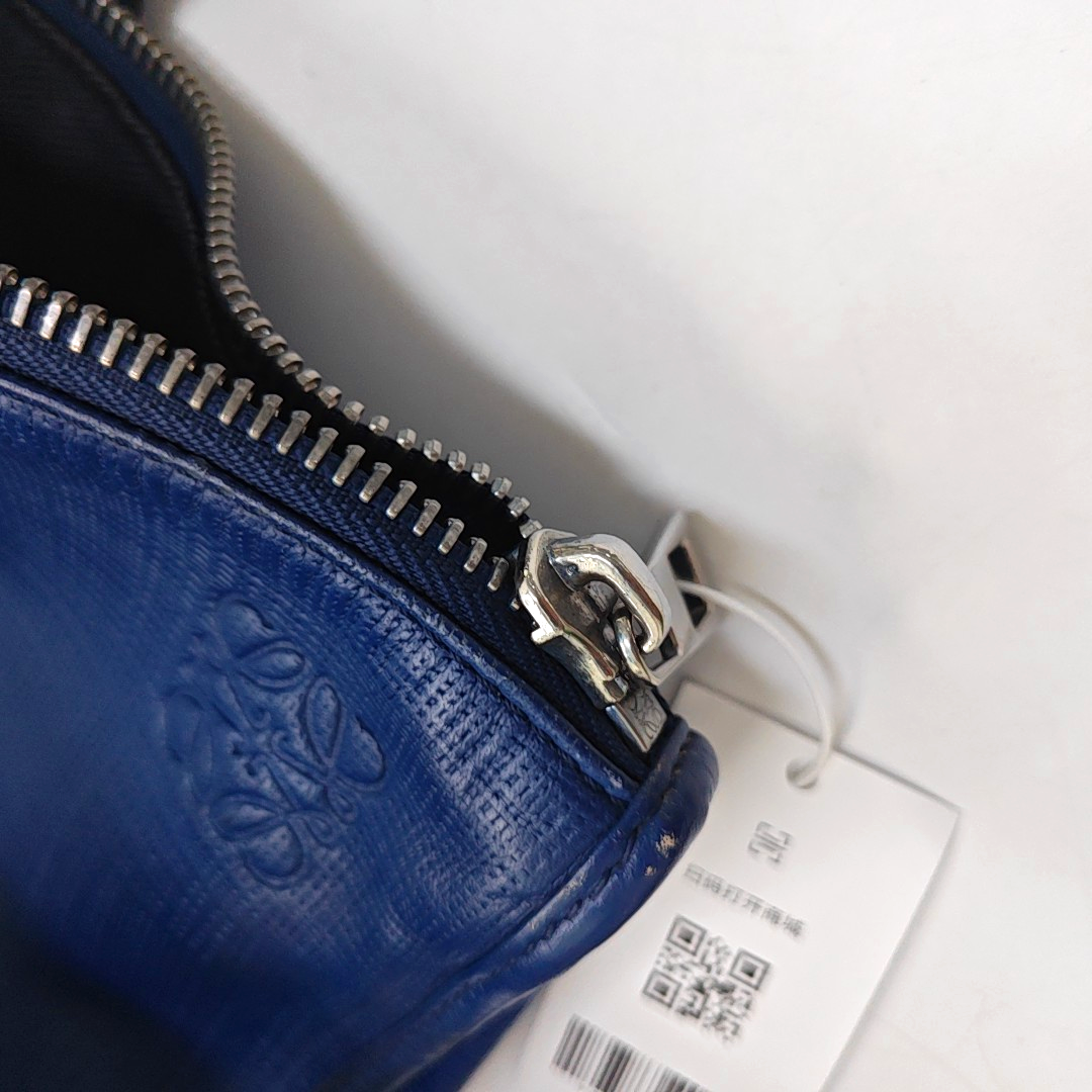 LOEWE Toledo Dark Blue Leather Handbag Silver Hardware-(SKU)-953096899