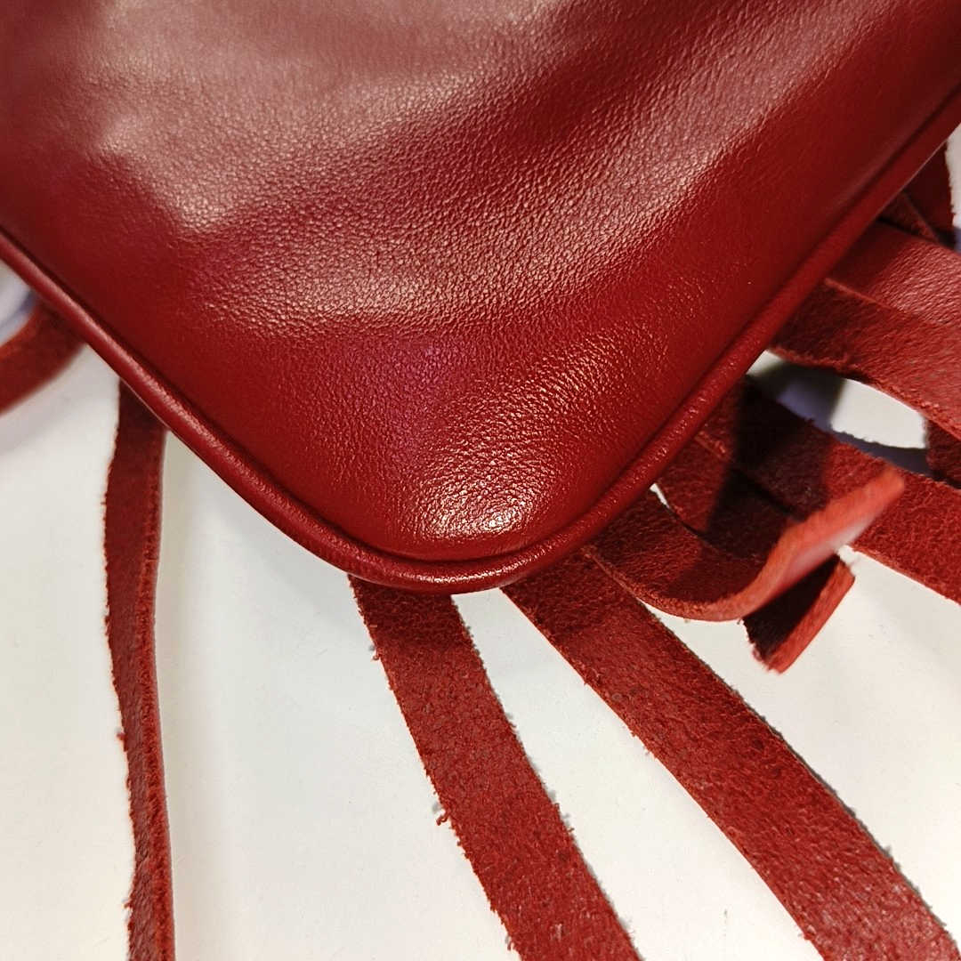 Miu Miu Avenue Red Cowhide Fringe Clutch Golden hardware-(SKU)-954296949