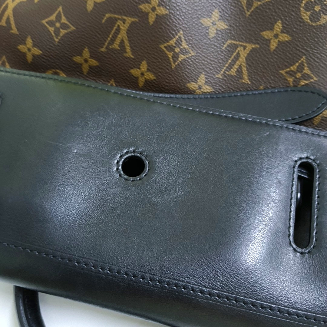 LOUIS VUITTON STEAMER Brown Coated Canvas Monogram Shoulder Bag Tote Bag Crossbody Bag Black Orange Hardware Removable Strap-(SKU)-967590852