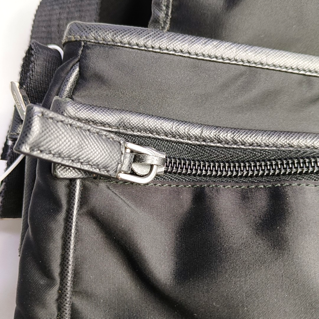 PRADA Black Nylon Single Shoulder Bag Crossbody Bag Silver Hardware-(SKU)-954414851