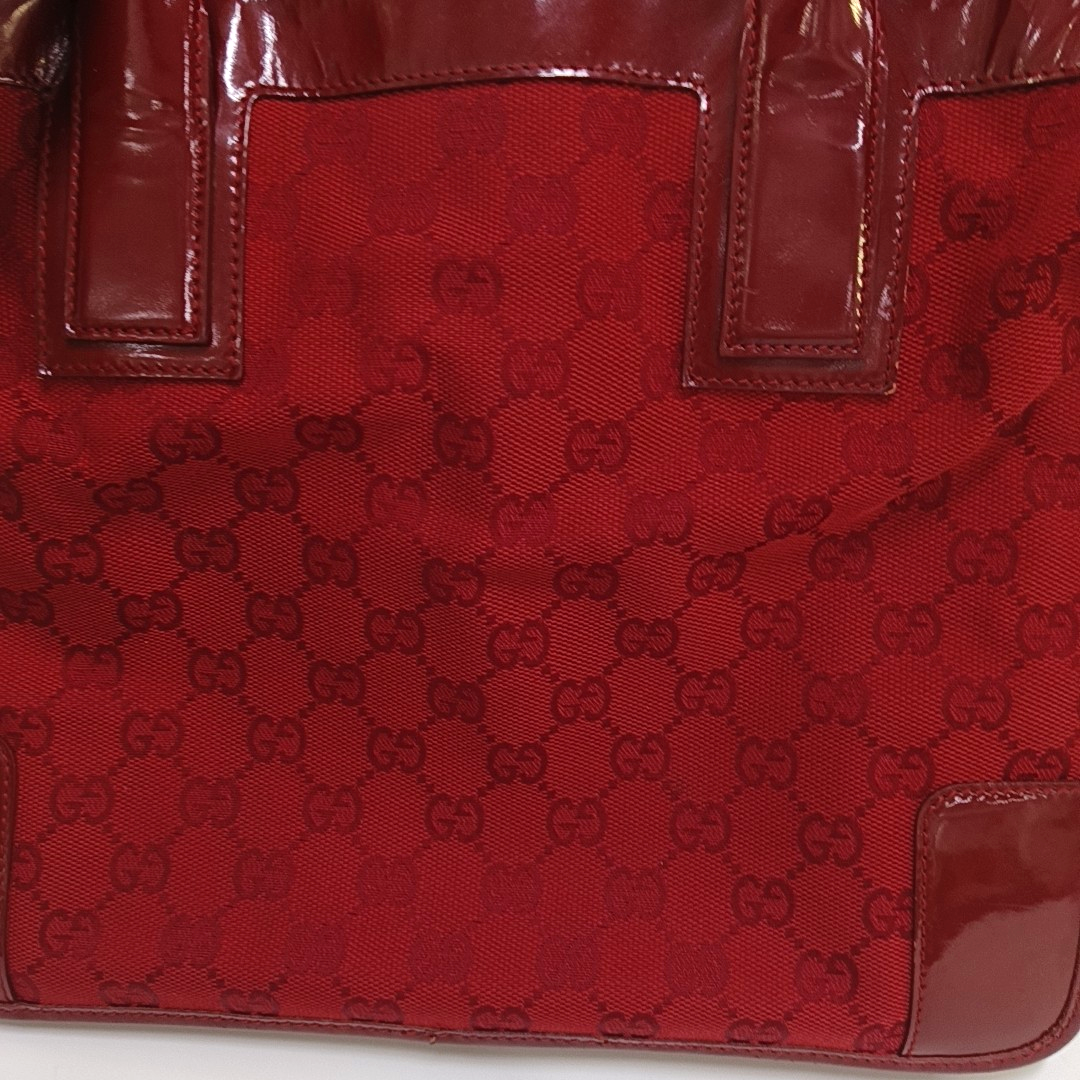 GUCCI Red fabric old flower handbag, single shoulder bag Golden hardware-(SKU)-960504156