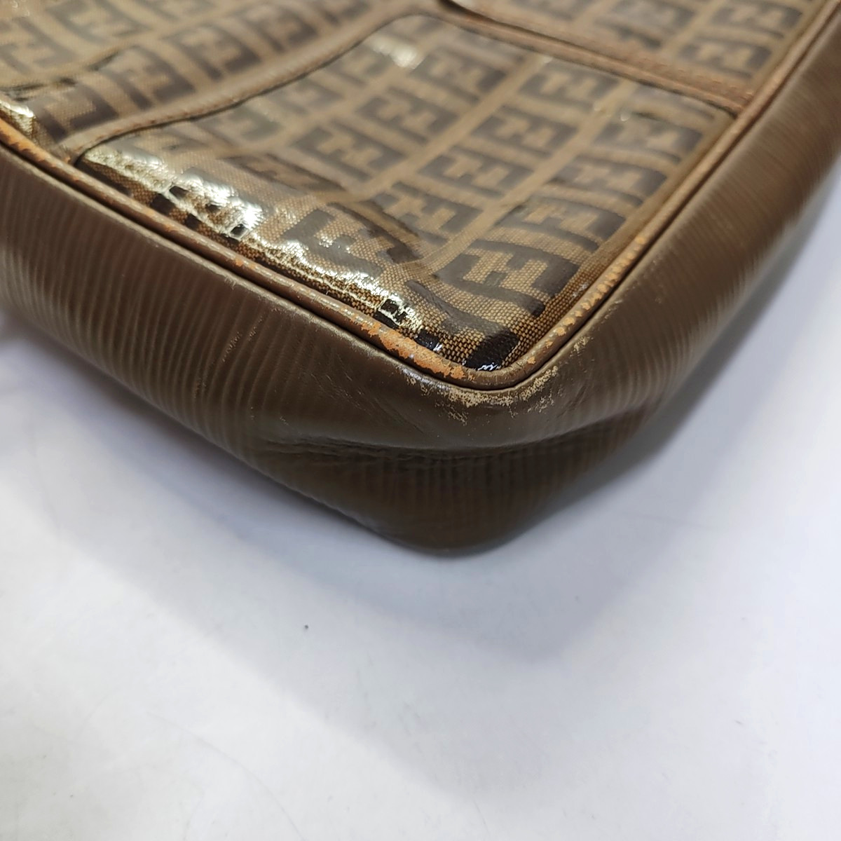 FENDI 棕色特殊材质双F斜挎包Shoulder Bag Brown Hardware-(SKU)-945609210