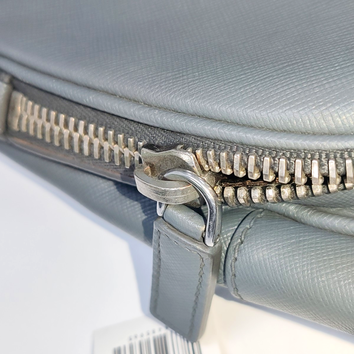 PRADA Dark Grey Cowhide Crosshatch shoulder bag Silver Hardware-(SKU)-938485965