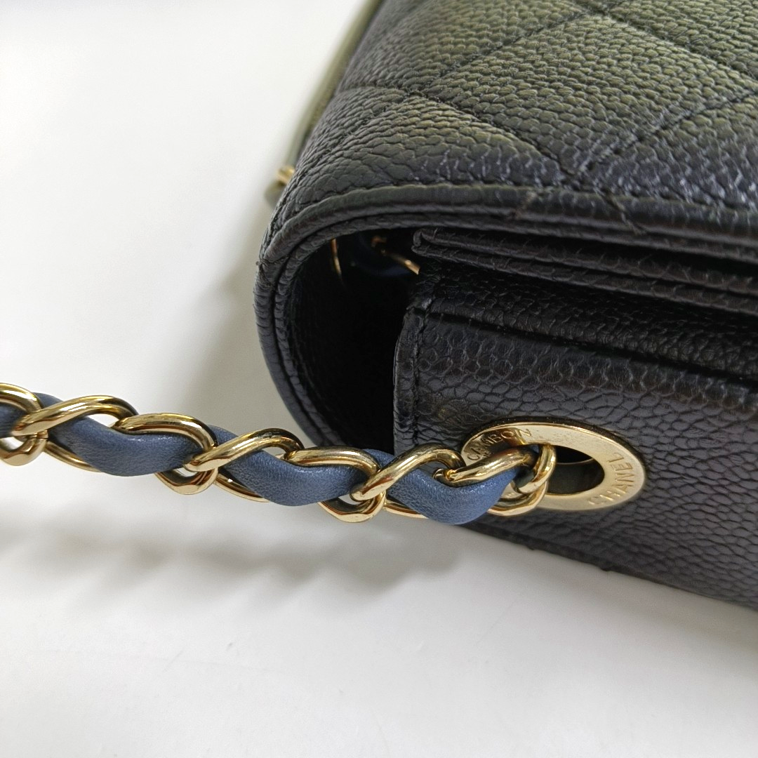 CHANEL THREAD AROUND Medium Black Calfskin Quilted Chevron Single Shoulder Bag Handbag Detachable Strap-(SKU)-954093937