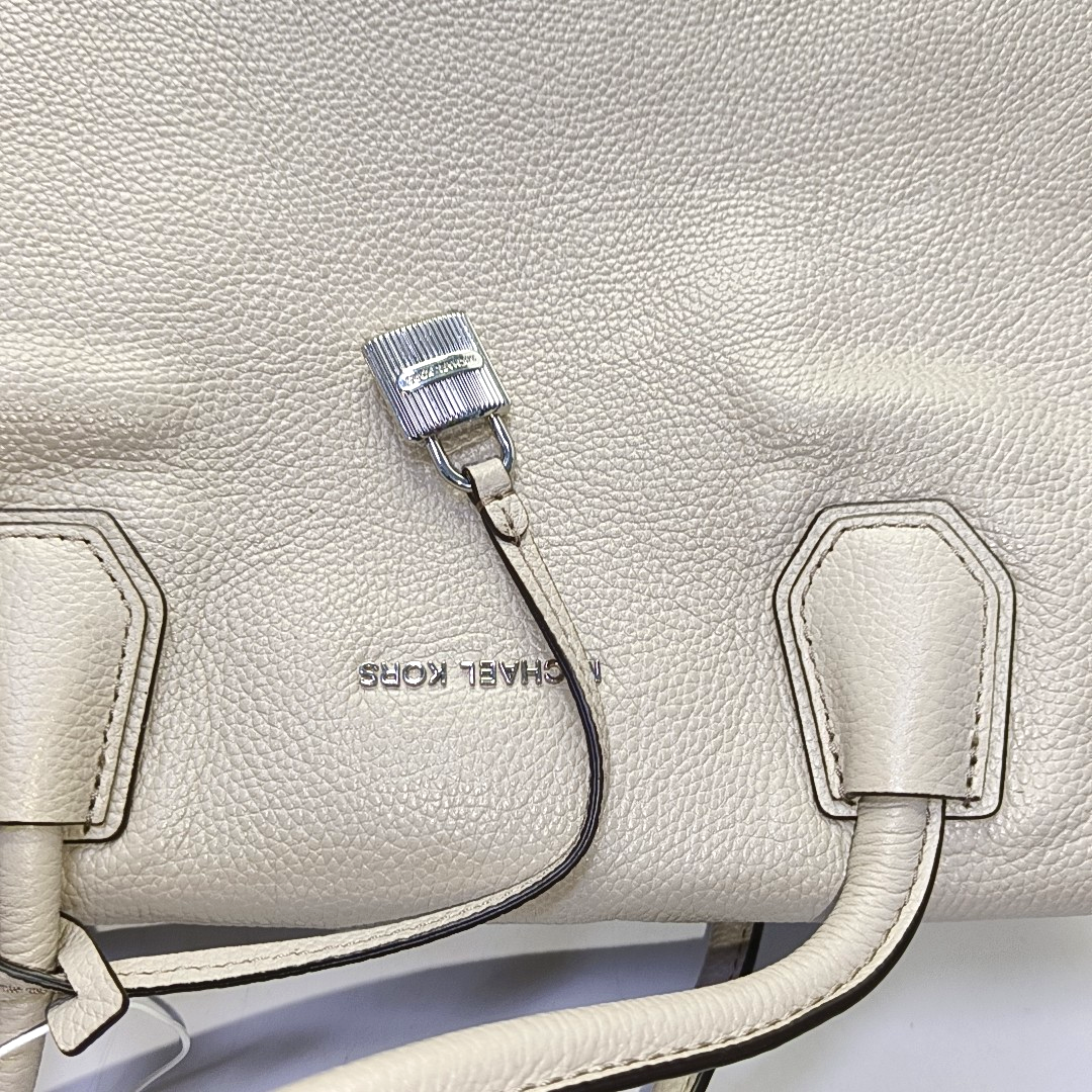 MICHAEL KORS Mercer Gray cowhide single shoulder bag crossbody handbag Silver Hardware Removable shoulder strap-(SKU)-940249549