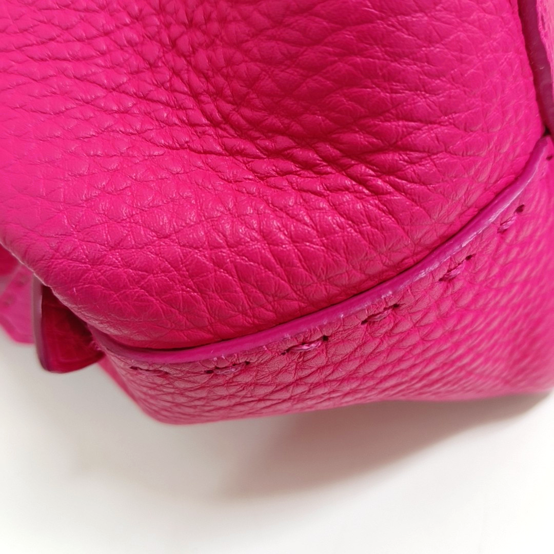 FENDI Tote bag Fuchsia cowhide handbag Silver Hardware-(SKU)-957044385