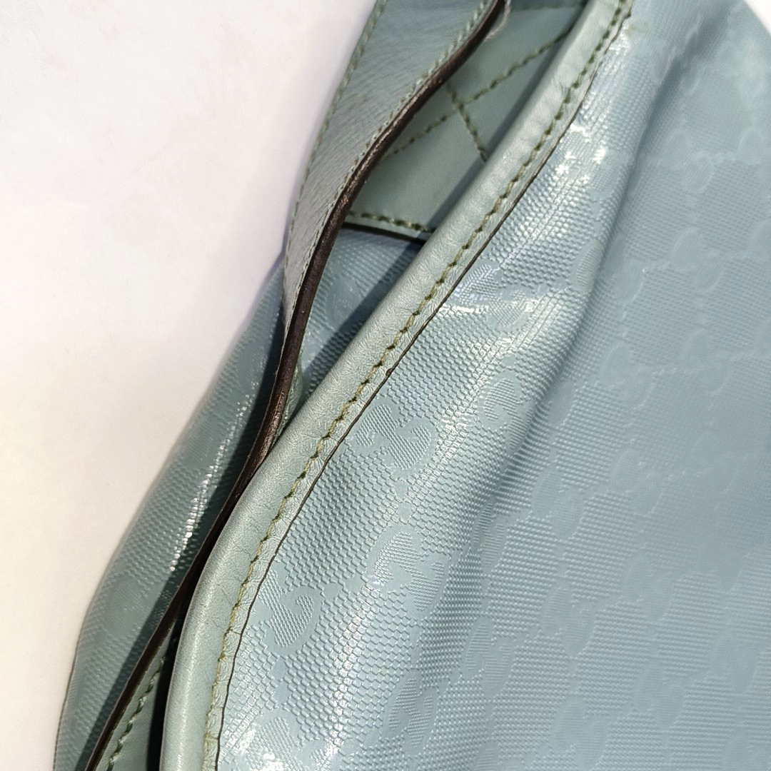 GUCCI Light Blue Coated Canvas La Vieille Russie Single Shoulder Bag Crossbody Bag Silver Hardware-(SKU)-958171840