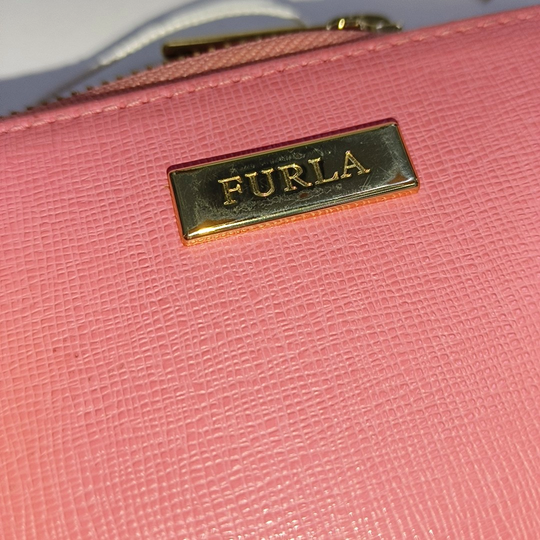 FURLA Pink Leather Wallet Golden hardware-(SKU)-935469806