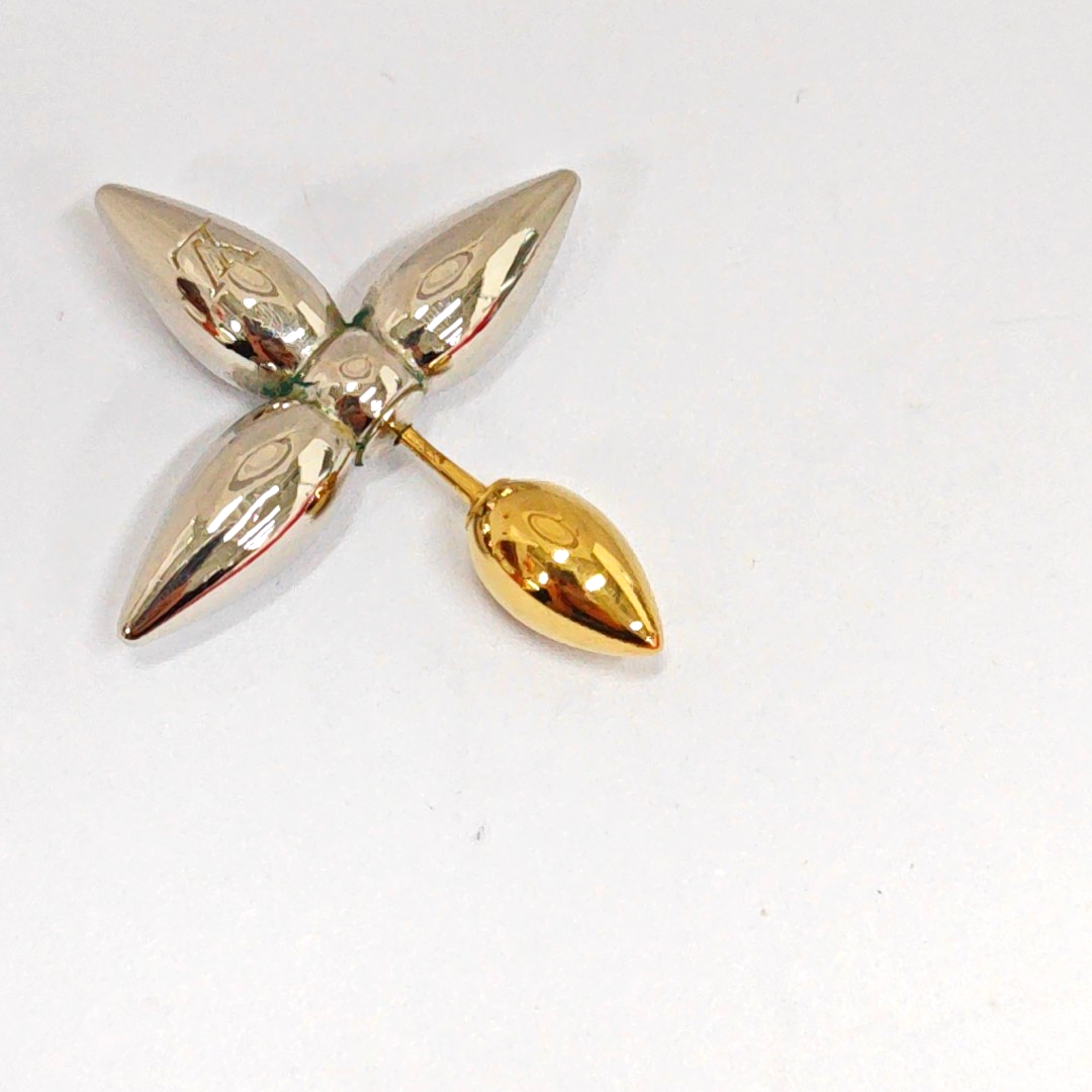 LOUIS VUITTON LOUISETTE Silver Alloy Stud Earrings-(SKU)-944140395