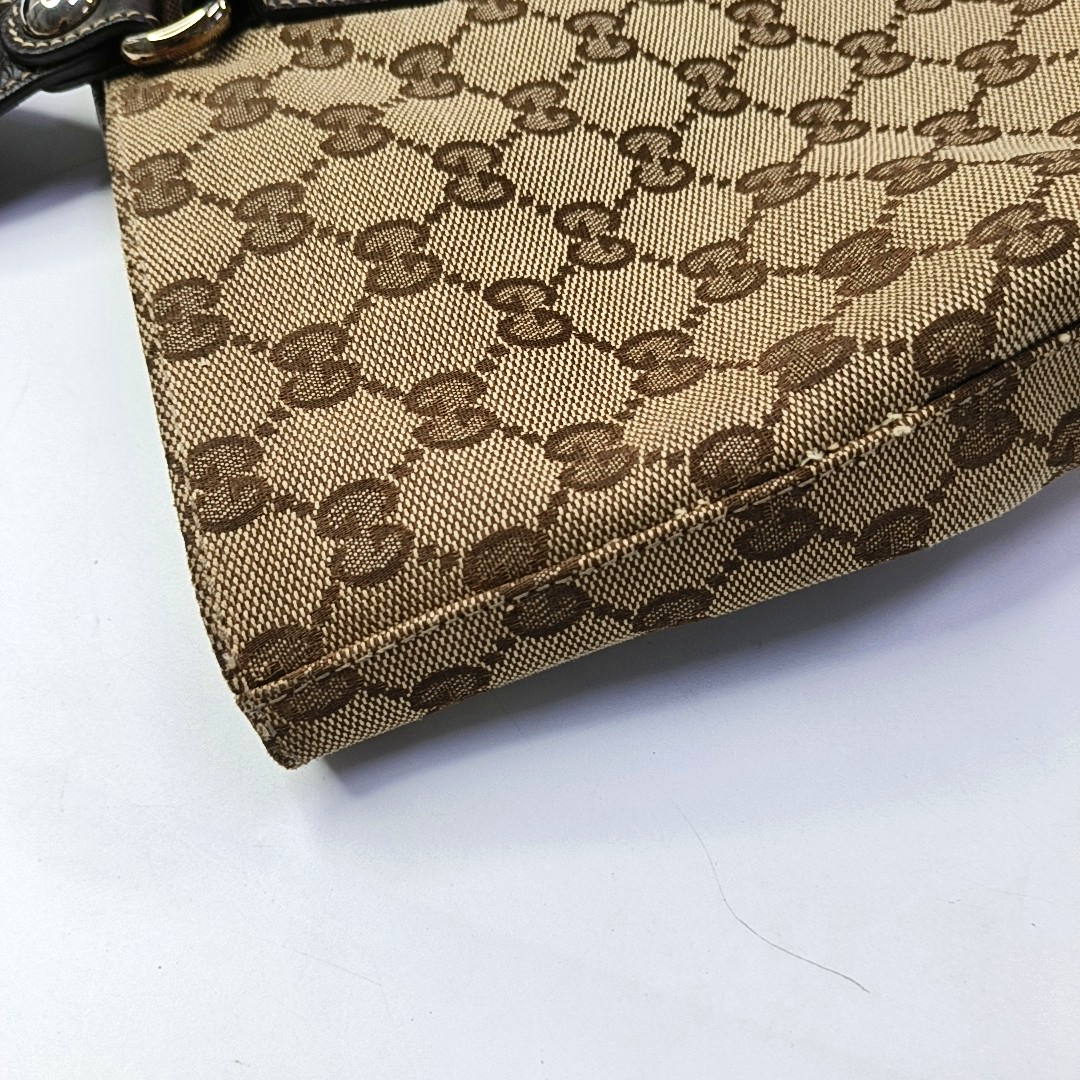 GUCCI Babouska Khaki canvas monogram crossbody bag, handbag Silver Hardware-(SKU)-958404540