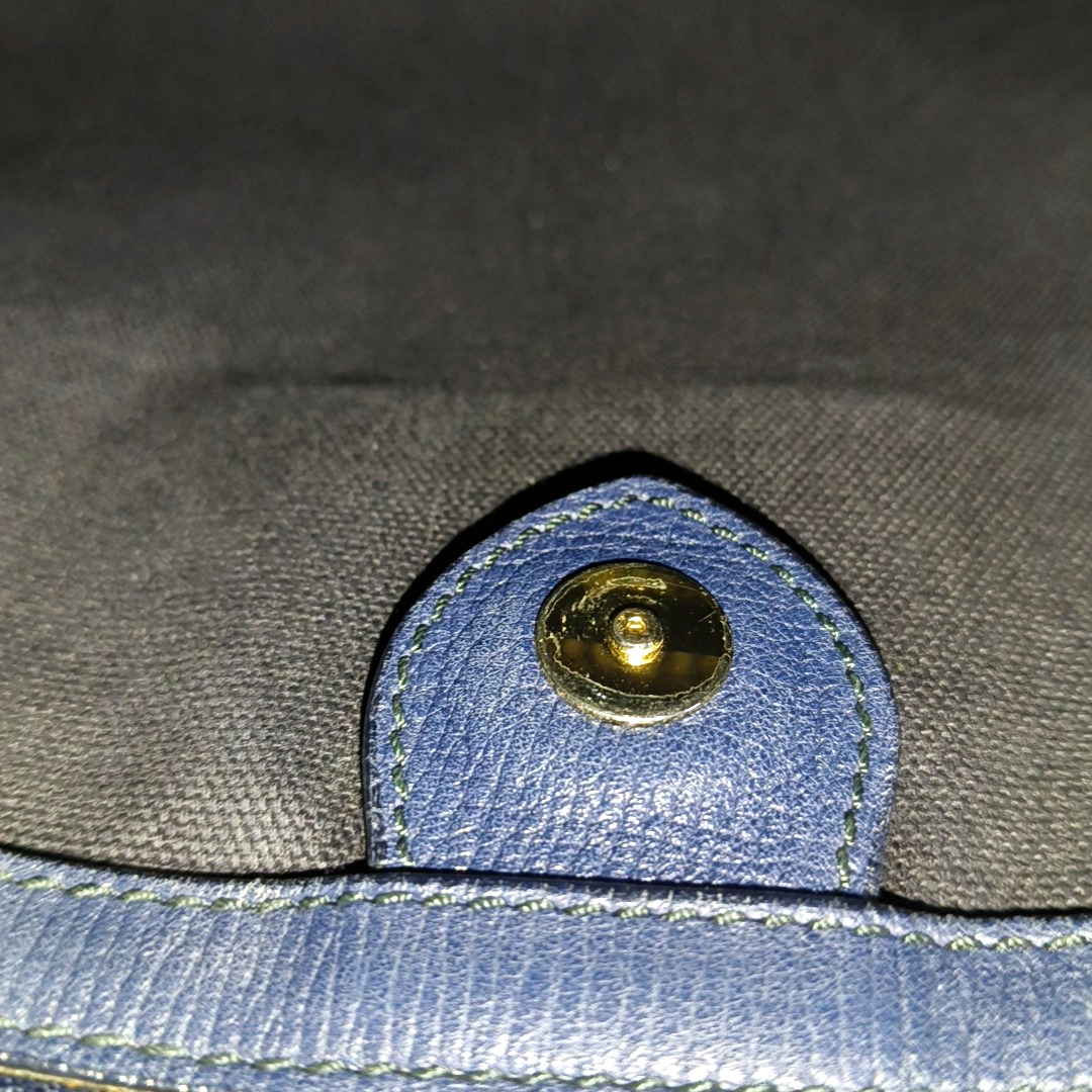 BURBERRY The Banner Medium size Dark Blue Leather Shoulder Tote Crossbody Bag Golden hardware Removable shoulder strap-(SKU)-947520458