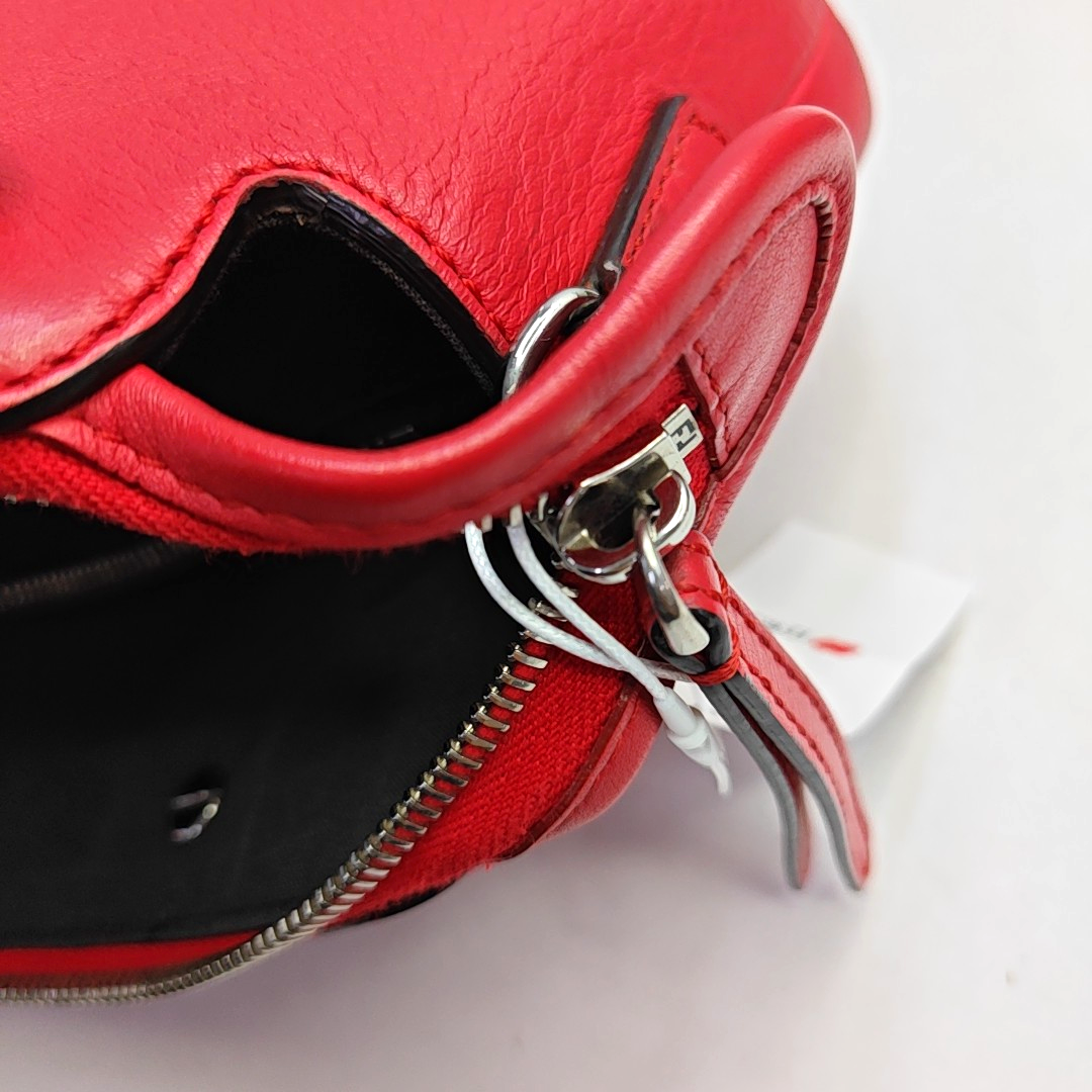 FENDI By The Way Medium size Red Cowhide Single Shoulder Bag Handbag Crossbody Bag Silver Hardware Removable shoulder strap-(SKU)-959153468