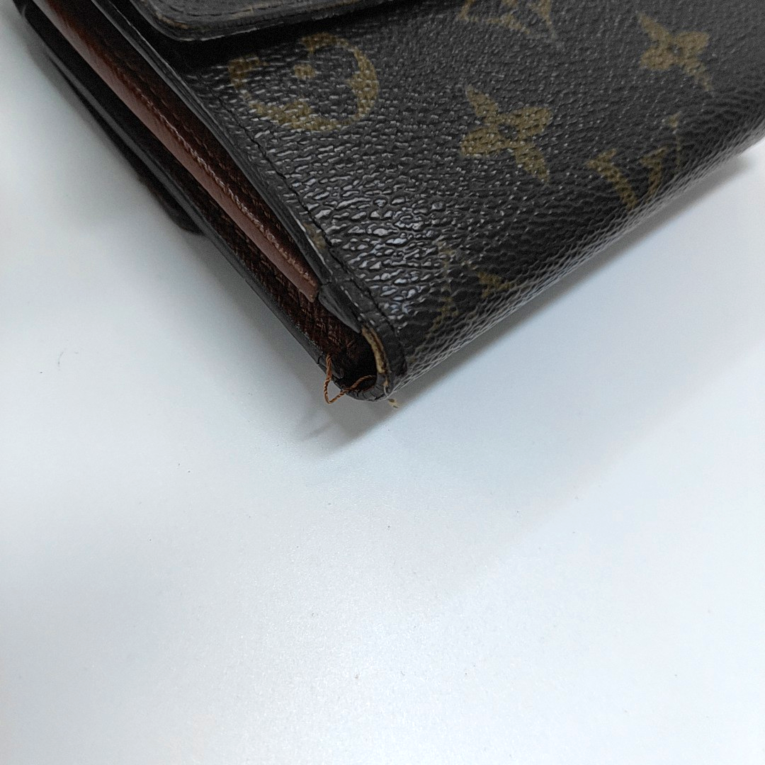 LOUIS VUITTON ELISE Brown coated canvas vintage wallet Golden hardware Vintage model-(SKU)-953704307