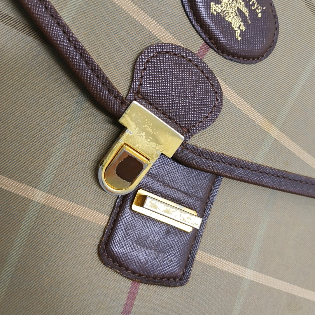 BURBERRY Brown Canvas Handbag Brown Hardware-(SKU)-950319391